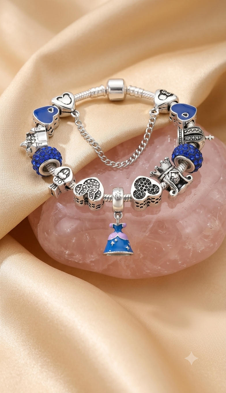 Enchanted Sapphire Blue Charm Bracelet