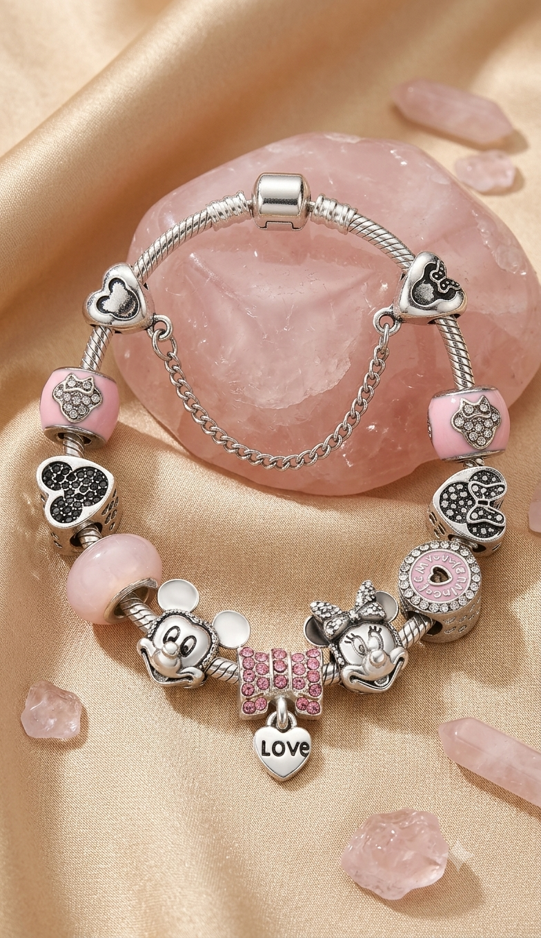 Magical Kingdom Pastel Pink Charm Bracelet