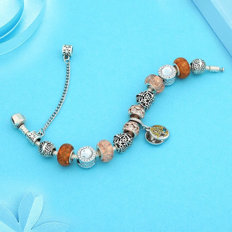 Amber Glow Charm Bracelet