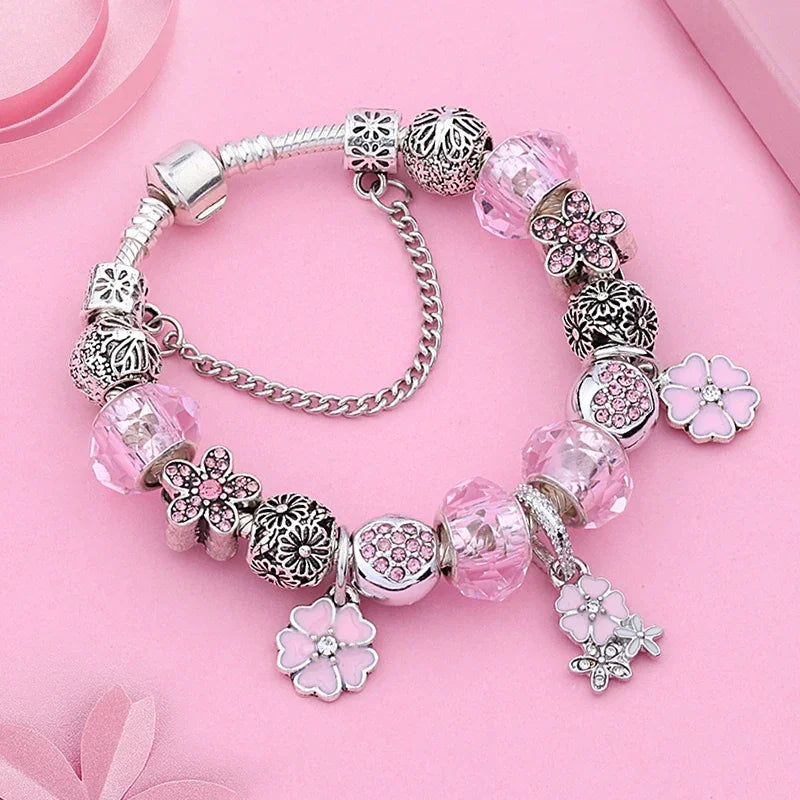 Blush Blossom Charm Bracelet