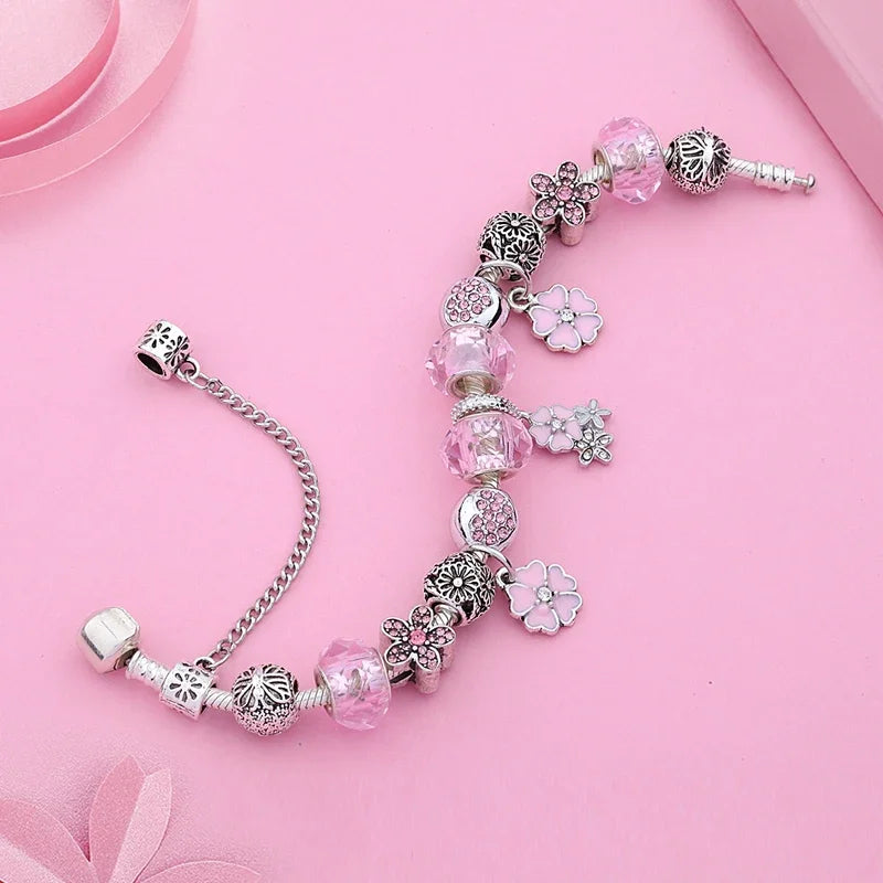 Blush Blossom Charm Bracelet