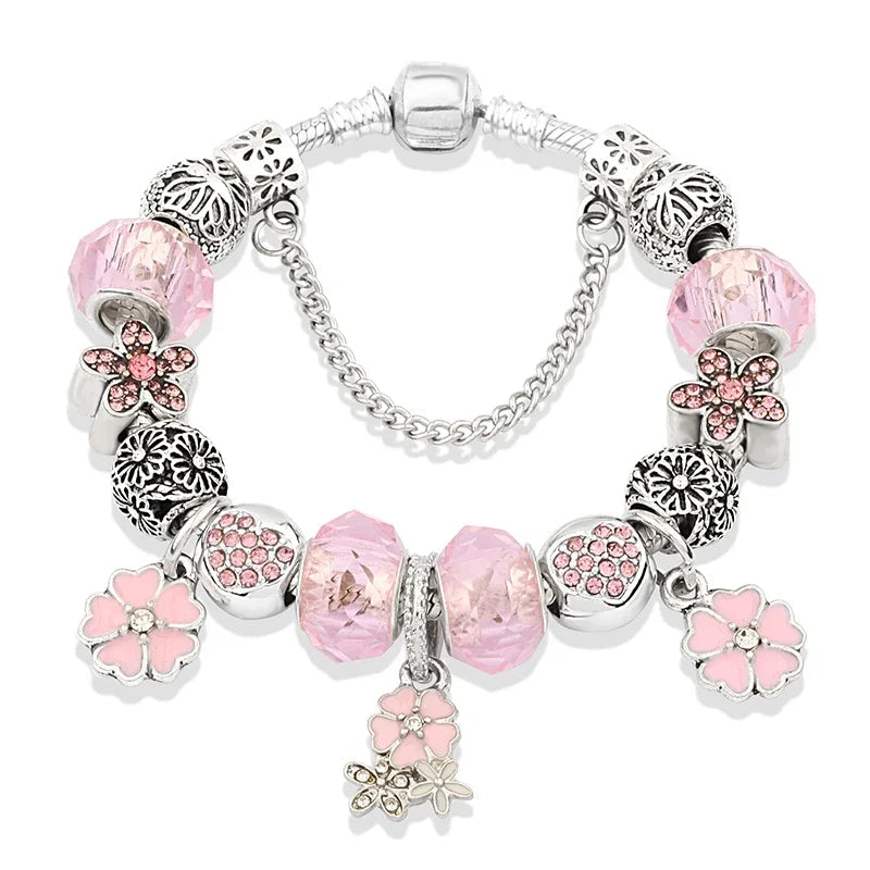 Blush Blossom Charm Bracelet