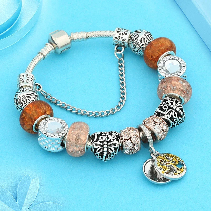 Amber Glow Charm Bracelet