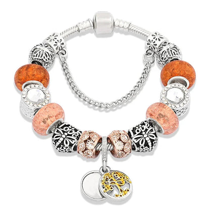 Amber Glow Charm Bracelet