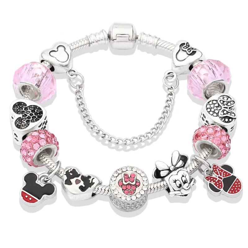 Enchanted Pink Mouse-Motif Charm Bracelet - Liora