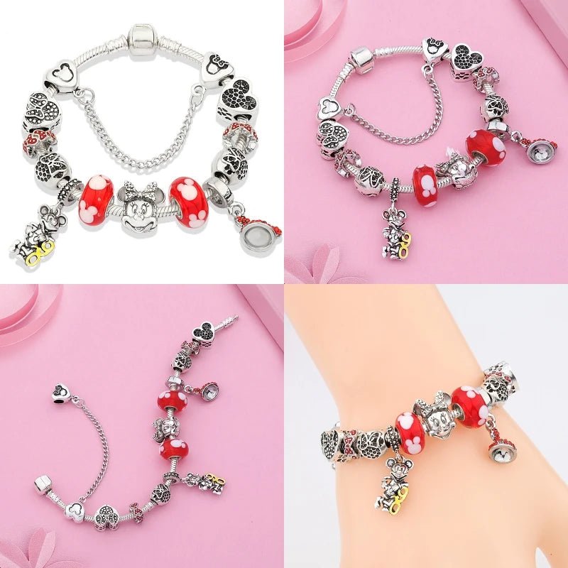 Magical Celebration Red Crystal Charm Bracelet - Liora