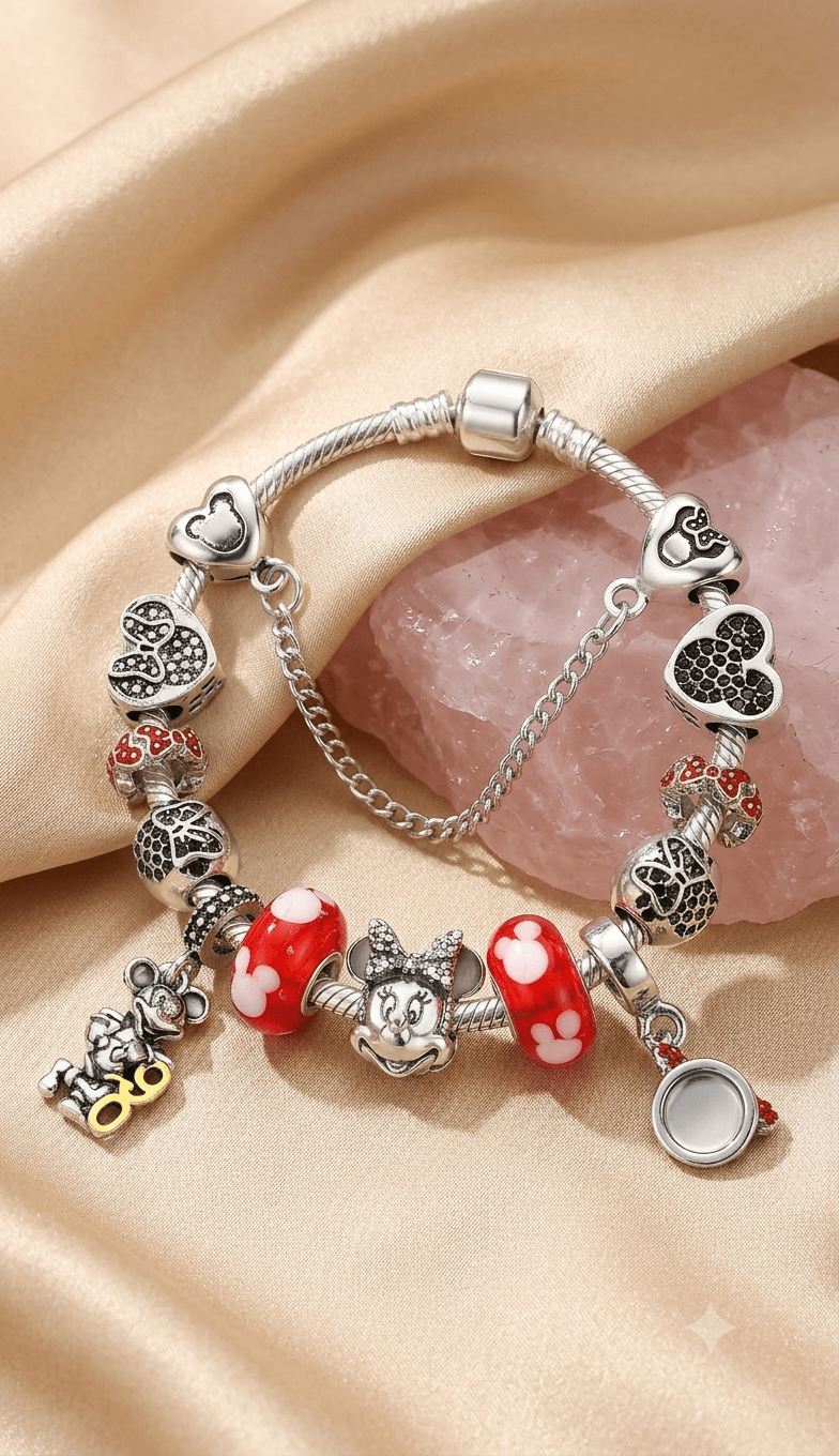 Magical Celebration Red Crystal Charm Bracelet - Liora