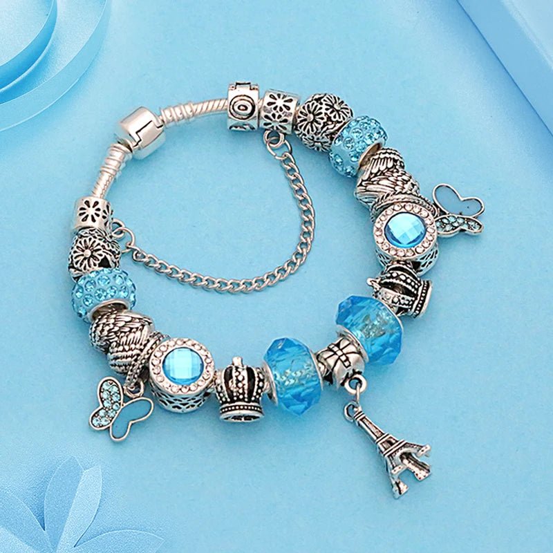 Parisian Romance Crystal Charm Bracelet - Liora