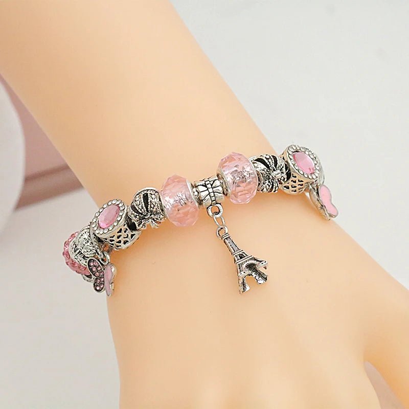 Parisian Romance Crystal Charm Bracelet - Liora