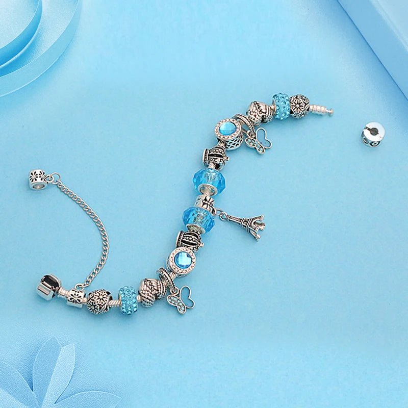 Parisian Romance Crystal Charm Bracelet - Liora