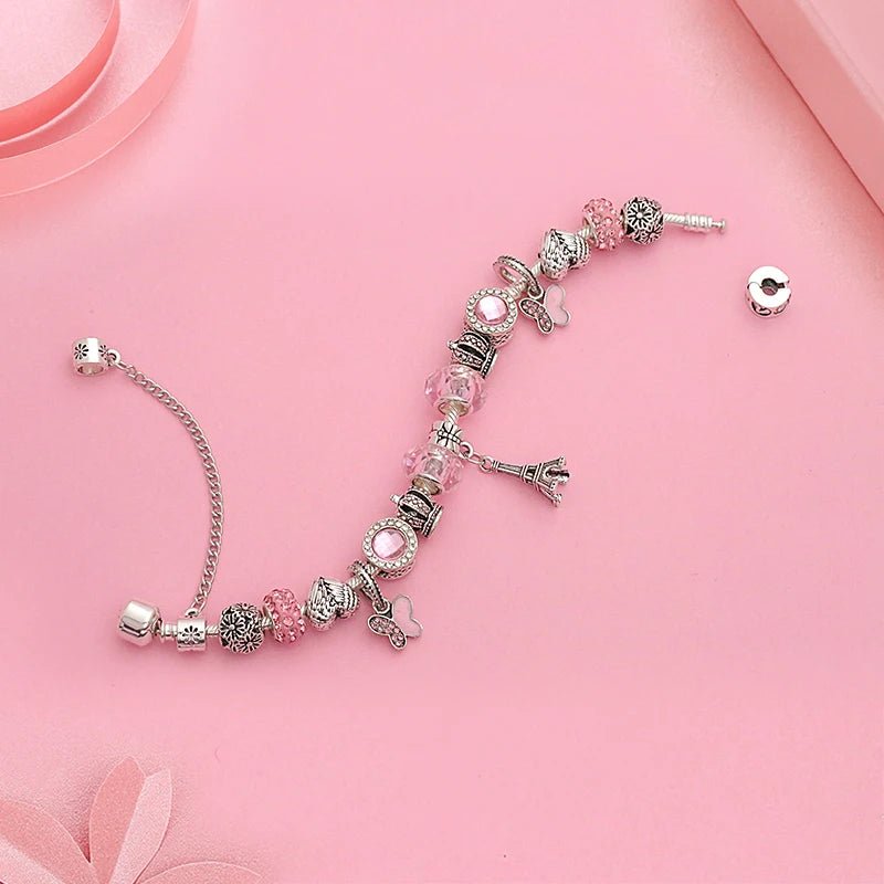 Parisian Romance Crystal Charm Bracelet - Liora