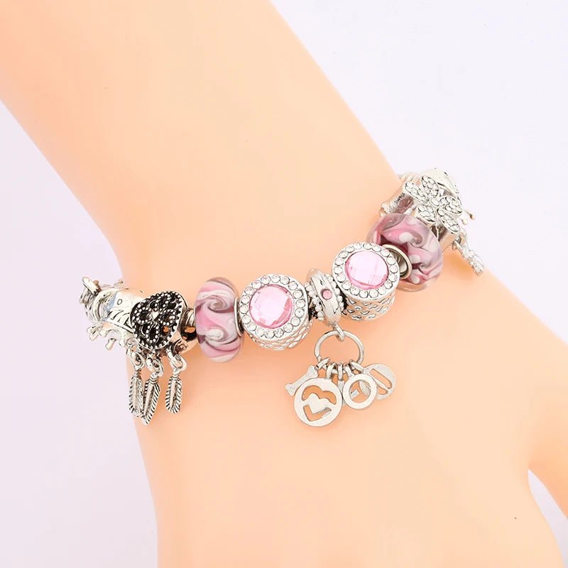 Pink Dreamcatcher Charm Bracelet - Liora