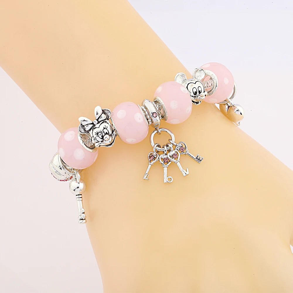 Whimsical Pink Key to Heart Bracelet - Liora